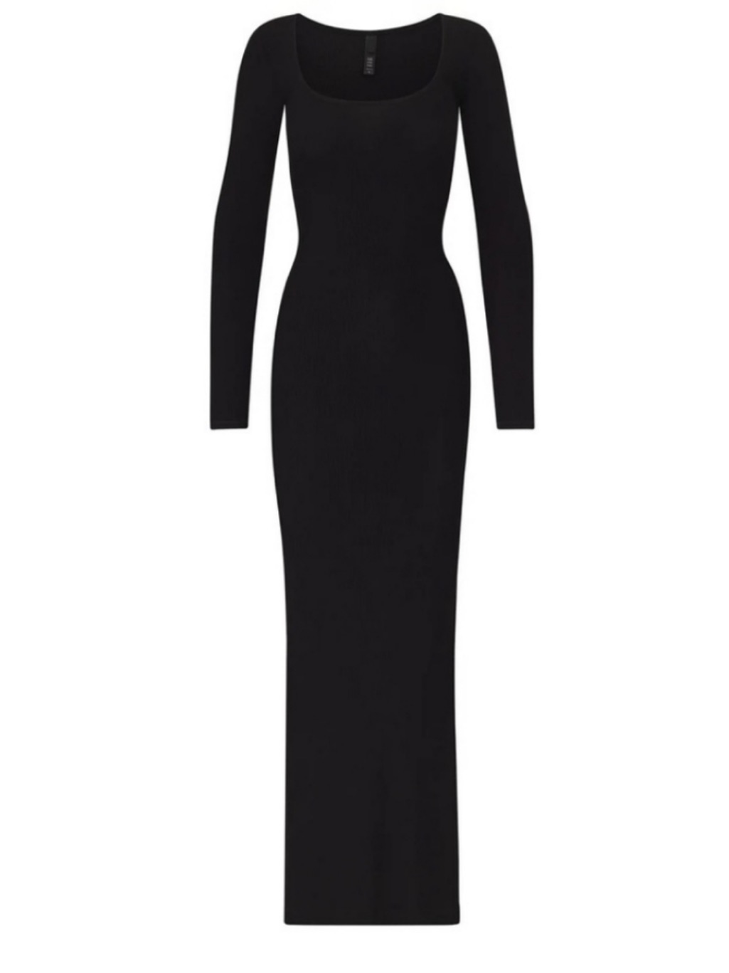 Black Scoop-Neck Bodycon Maxi Dress